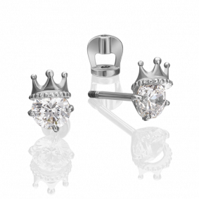 Серьги из белого золота Platina 02-4306-00-501-1120-38 с фианитом 02-4306-00-501-1120-38 фото