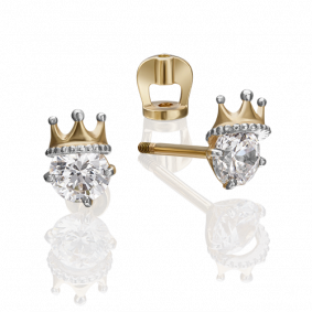 Серьги из лимонного золота Platina 02-4306-00-501-1130-38 с фианитом 02-4306-00-501-1130-38 фото