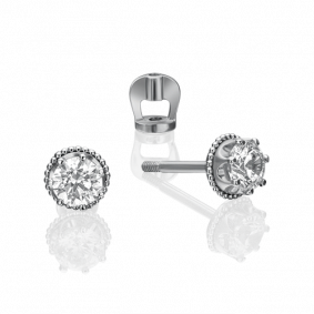 Серьги из белого золота Platina 02-4307-00-501-1120-38 с фианитом 02-4307-00-501-1120-38 фото