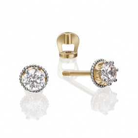 Серьги из комбинированного золота Platina 02-4307-00-501-1121-38 с фианитом 02-4307-00-501-1121-38 фото