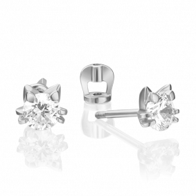 Серьги из белого золота Platina 02-4308-00-501-1120-38 с фианитом 02-4308-00-501-1120-38 фото