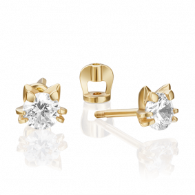 Серьги из лимонного золота Platina 02-4308-00-501-1130-38 с фианитом 02-4308-00-501-1130-38 фото