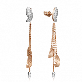 Серьги из комбинированного золота Platina 02-4314-00-401-1111-65 с фианитом 02-4314-00-401-1111-65 фото