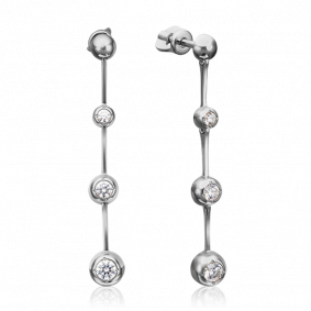 Серьги из белого золота Platina 02-4319-00-501-1120-38 с фианитом 02-4319-00-501-1120-38 фото