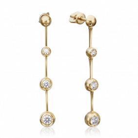 Серьги из лимонного золота Platina 02-4319-00-501-1130-38 с фианитом 02-4319-00-501-1130-38 фото