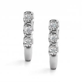 Серебряные серьги АЛЬКОР 02-4321/000Б-00 с бриллиантом 02-4321/000Б-00 фото