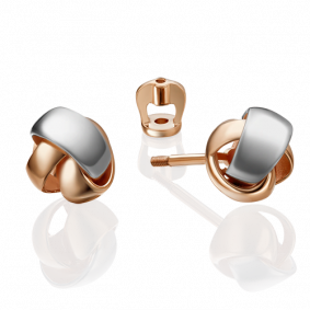 Серьги из комбинированного золота Platina 02-4329-00-000-1111-48 02-4329-00-000-1111-48 фото