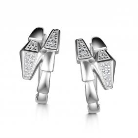 Серебряные серьги Символ года Змея АЛЬКОР с фианитом 02-4340/00КЦ-00 02-4340/00КЦ-00 фото