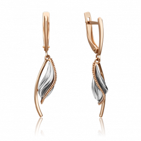 Серьги из комбинированного золота Platina 02-4356-00-000-1111-42 02-4356-00-000-1111-42 фото
