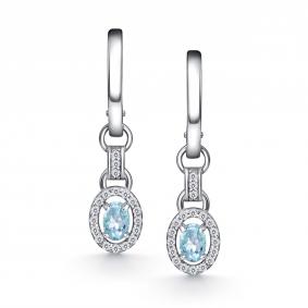 Серебряные серьги АЛЬКОР 02-4356/00ТБ-00 с топазом и фианитом 02-4356/00ТБ-00 фото