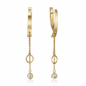 Серьги из лимонного золота Platina 02-4363-00-401-1130-65 с фианитом 02-4363-00-401-1130-65 фото