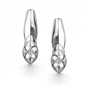 Серебряные серьги АЛЬКОР 02-4364/000Б-00 с бриллиантом 02-4364/000Б-00 фото