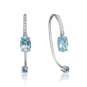 Серьги из белого золота Platina 02-4365-00-201-1120-57 с топазом 02-4365-00-201-1120-57 фото