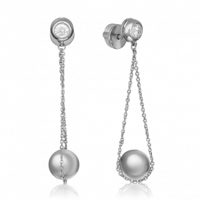 Серьги из белого золота Platina 02-4372-00-401-1120-03 с фианитом 02-4372-00-401-1120-03 фото