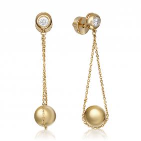 Серьги из лимонного золота Platina 02-4372-00-401-1130-03 с фианитом 02-4372-00-401-1130-03 фото