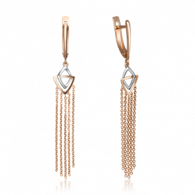 Серьги из комбинированного золота Platina 02-4378-00-000-1111-65 02-4378-00-000-1111-65 фото