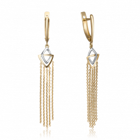 Серьги из комбинированного золота Platina 02-4378-00-000-1121-65 02-4378-00-000-1121-65 фото