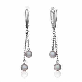Серьги из белого золота Platina 02-4379-00-301-1120-31 с жемчугом 02-4379-00-301-1120-31 фото