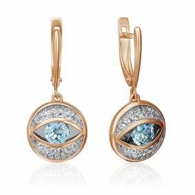 Золотые серьги Platina 02-4383-00-201-1110-57 с топазом 02-4383-00-201-1110-57 фото