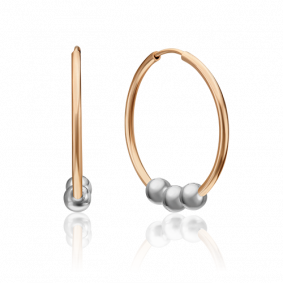 Серьги из комбинированного золота Platina 02-4385-00-000-1111-04 02-4385-00-000-1111-04 фото