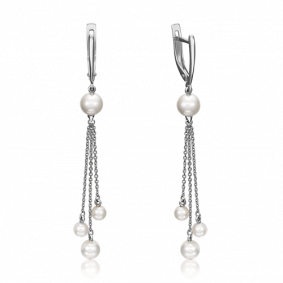 Серьги из белого золота Platina 02-4394-00-301-1120-31 с жемчугом 02-4394-00-301-1120-31 фото