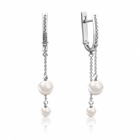 Серьги из белого золота Platina 02-4407-00-301-1120-31 с жемчугом 02-4407-00-301-1120-31 фото