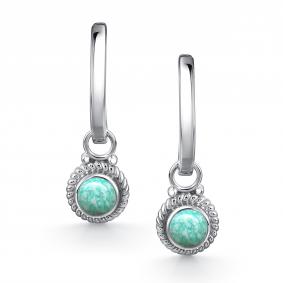 Серебряные серьги-трансформеры АЛЬКОР с амазонитом 02-4408/0АМЗ-00 02-4408/0АМЗ-00 фото