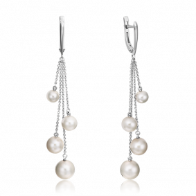Серьги из белого золота Platina 02-4411-00-301-1120-31 с жемчугом 02-4411-00-301-1120-31 фото