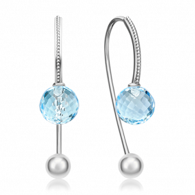 Серьги из белого золота Platina 02-4413-00-201-1120-46 с топазом 02-4413-00-201-1120-46 фото
