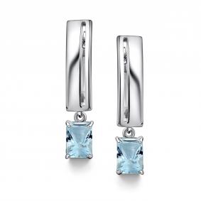 Серебряные серьги АЛЬКОР 02-4436/00ТБ-00 с топазом 02-4436/00ТБ-00 фото