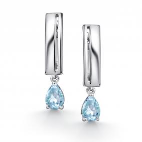 Серебряные серьги АЛЬКОР 02-4437/00ТБ-00 с топазом 02-4437/00ТБ-00 фото