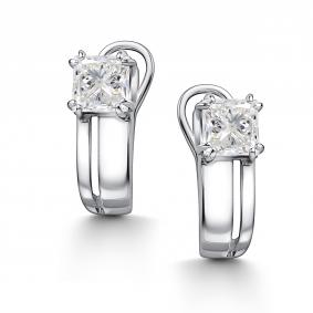 Серебряные серьги АЛЬКОР 02-4438/00ГХ-00 с горным хрусталём 02-4438/00ГХ-00 фото