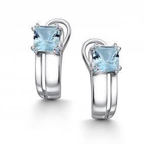 Серебряные серьги АЛЬКОР 02-4438/00ТБ-00 с топазом 02-4438/00ТБ-00 фото