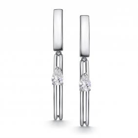 Серебряные серьги АЛЬКОР 02-4439/00ГХ-00 с горным хрусталём 02-4439/00ГХ-00 фото