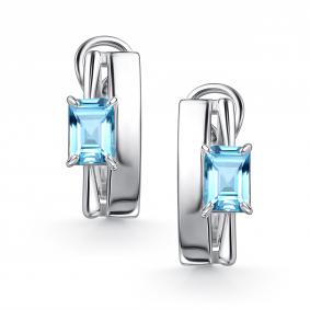 Серебряные серьги АЛЬКОР 02-4440/00ТБ-00 с топазом 02-4440/00ТБ-00 фото