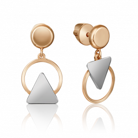 Серьги из комбинированного золота Platina 02-4448-00-000-1111-64 02-4448-00-000-1111-64 фото