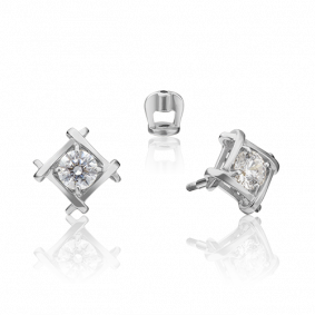 Серьги из белого золота Platina 02-4449-00-501-1120-38 с фианитом 02-4449-00-501-1120-38 фото