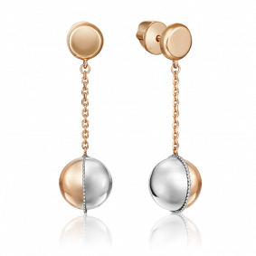 Серьги из комбинированного золота Platina 02-4455-00-000-1111-48 02-4455-00-000-1111-48 фото