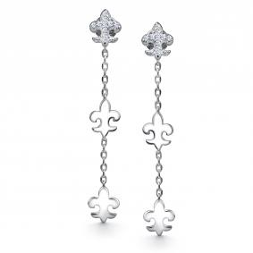 Серебряные серьги АЛЬКОР 02-4455/00КЦ-00 с фианитом 02-4455/00КЦ-00 фото