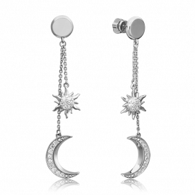 Серьги из белого золота Platina 02-4460-00-401-1120-42 с фианитом 02-4460-00-401-1120-42 фото