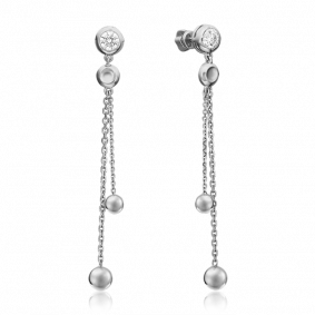 Серьги из белого золота Platina 02-4461-00-501-1120-38 с фианитом 02-4461-00-501-1120-38 фото