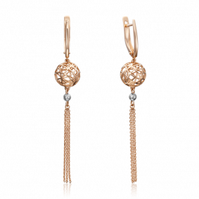 Серьги из комбинированного золота Platina 02-4463-00-000-1111-64 02-4463-00-000-1111-64 фото