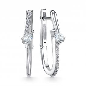 Серебряные серьги АЛЬКОР 02-4471/00КЦ-00 с фианитом 02-4471/00КЦ-00 фото