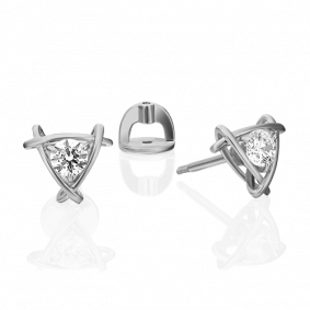 Серьги из белого золота Platina 02-4474-00-401-1120 с фианитом 02-4474-00-401-1120 фото