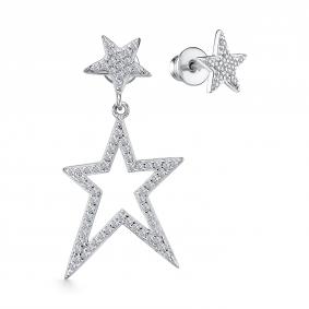 Серебряные серьги АЛЬКОР 02-4475/00КЦ-00 с фианитом 02-4475/00КЦ-00 фото