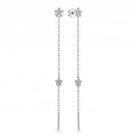 Серебряные серьги АЛЬКОР 02-4477/00КЦ-00 с фианитом 02-4477/00КЦ-00 фото