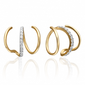 Серьги из лимонного золота Platina 02-4481-00-401-1130-23 с фианитом 02-4481-00-401-1130-23 фото