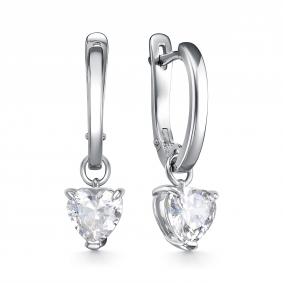 Серебряные серьги АЛЬКОР 02-4484/00КЦ-00 с фианитом 02-4484/00КЦ-00 фото