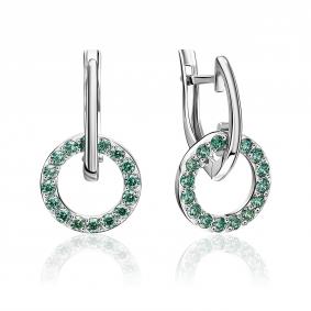 Серебряные серьги Platina 02-4485-00-404-0200 с фианитом 02-4485-00-404-0200 фото