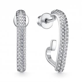 Серебряные серьги АЛЬКОР 02-4487/00КЦ-00 с фианитом 02-4487/00КЦ-00 фото